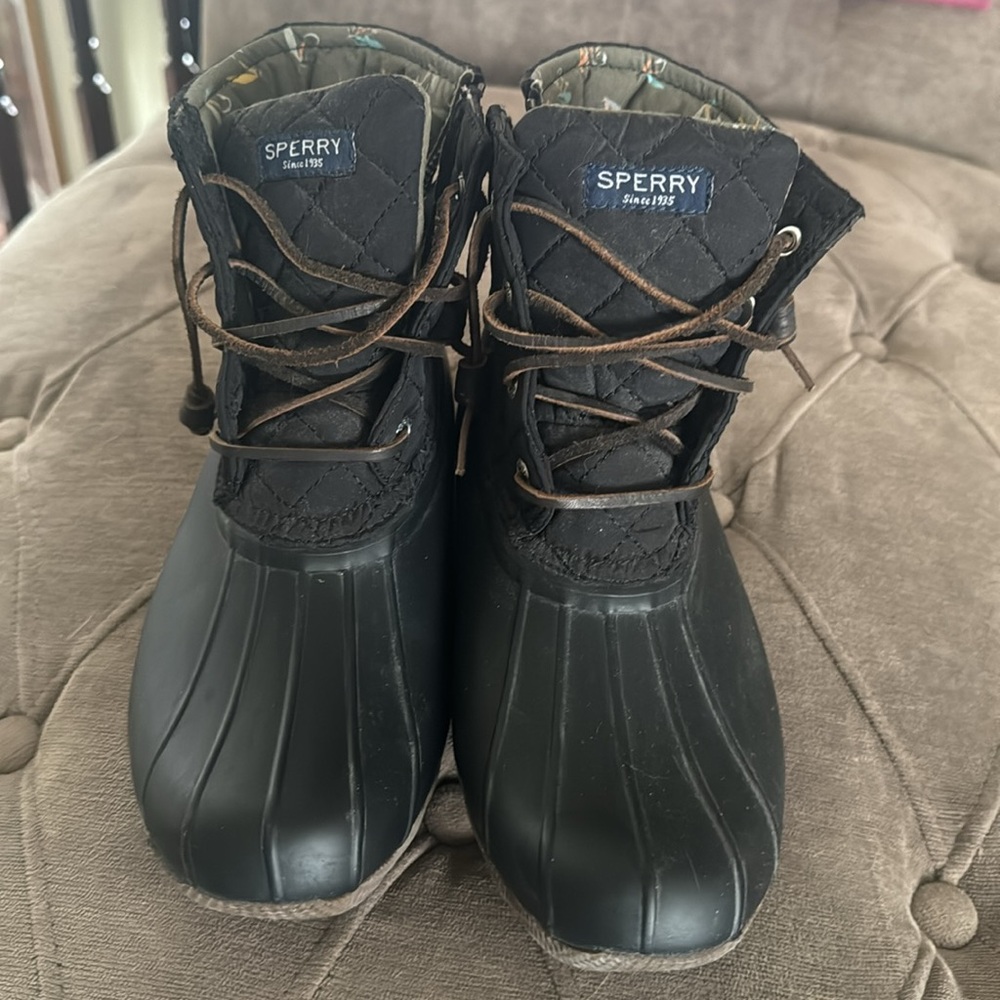 Sperry black rain/snow boots. Size 9